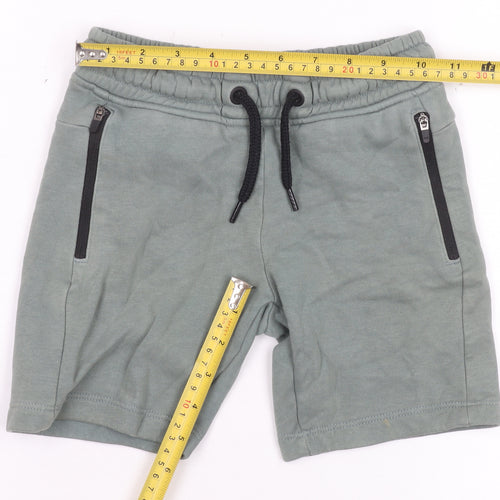 Next Boys Green Sweat Shorts 4 Years Elastic Waist Drawstring Pockets