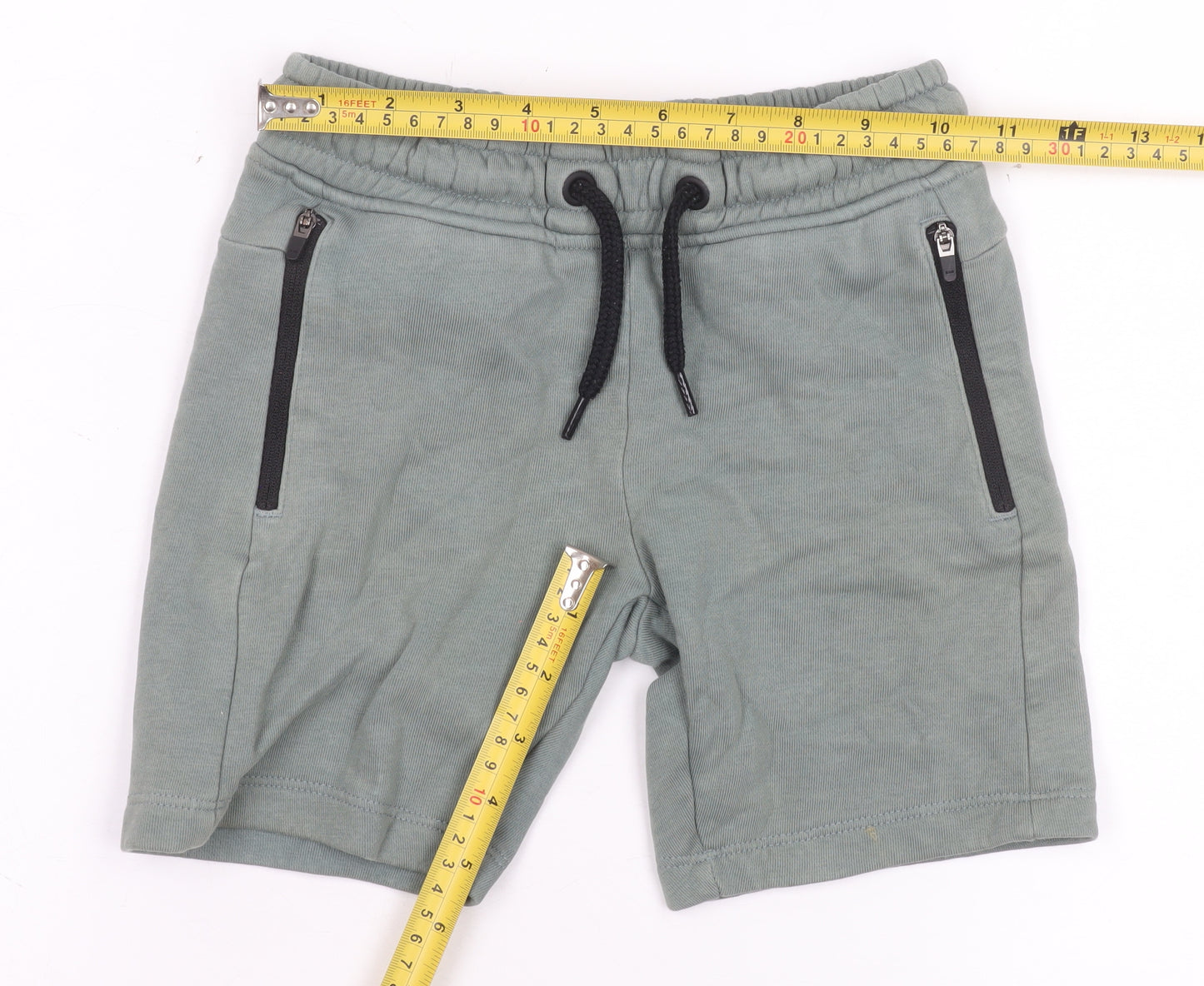 Next Boys Green Sweat Shorts 4 Years Elastic Waist Drawstring Pockets
