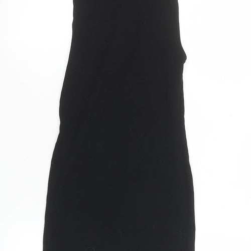 Zara Womens Black Sleeveless Roll Neck Bodycon Dress Size S