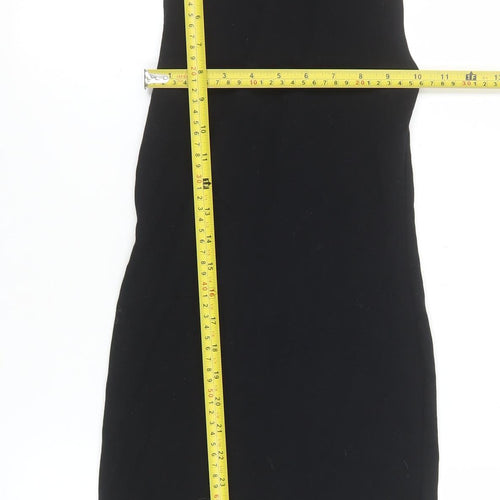 Zara Womens Black Sleeveless Roll Neck Bodycon Dress Size S