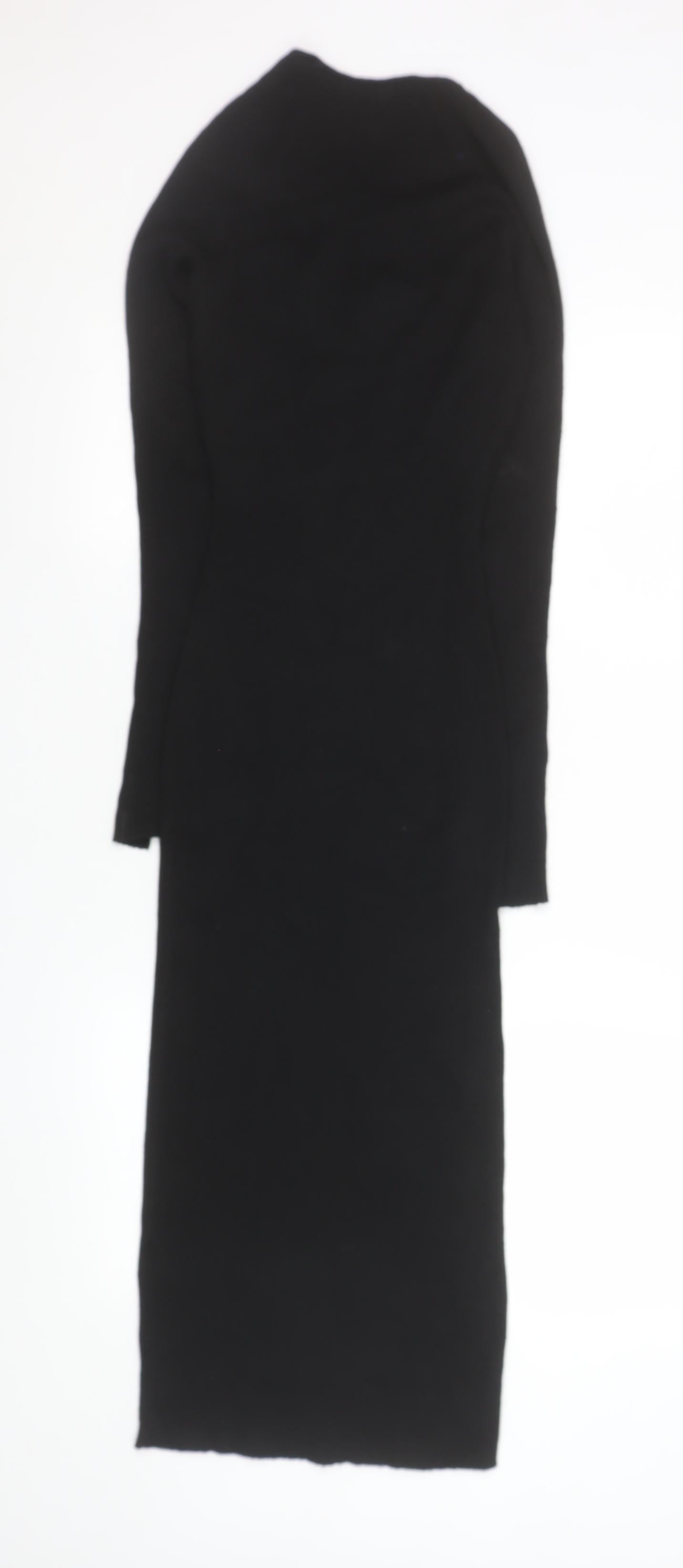 H&M Women’s Black Ribbed Knit Bodycon Midi Dress XS