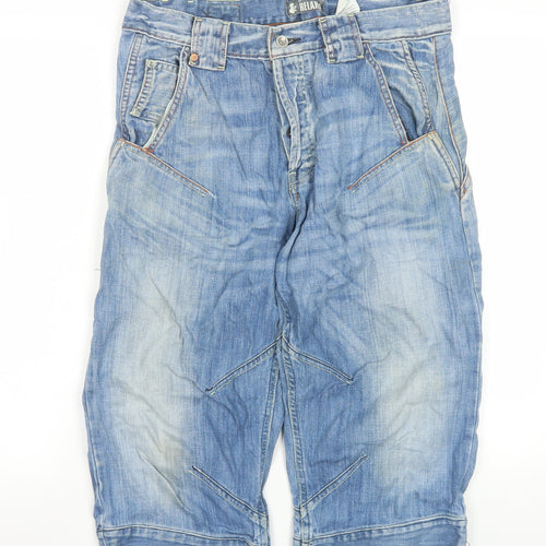 H&M Men Blue Denim Cargo Shorts Size 32 Relaxed Fit