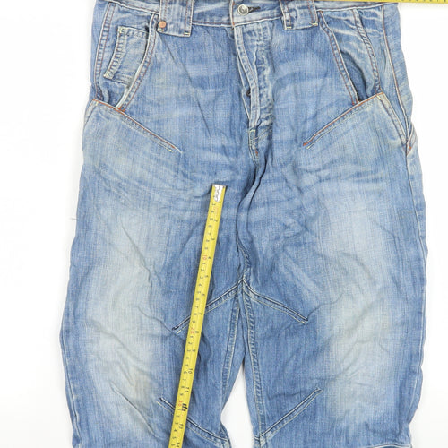 H&M Men Blue Denim Cargo Shorts Size 32 Relaxed Fit