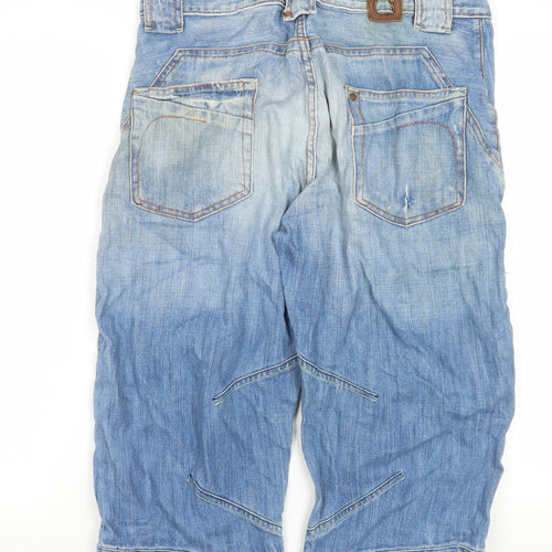 H&M Men Blue Denim Cargo Shorts Size 32 Relaxed Fit