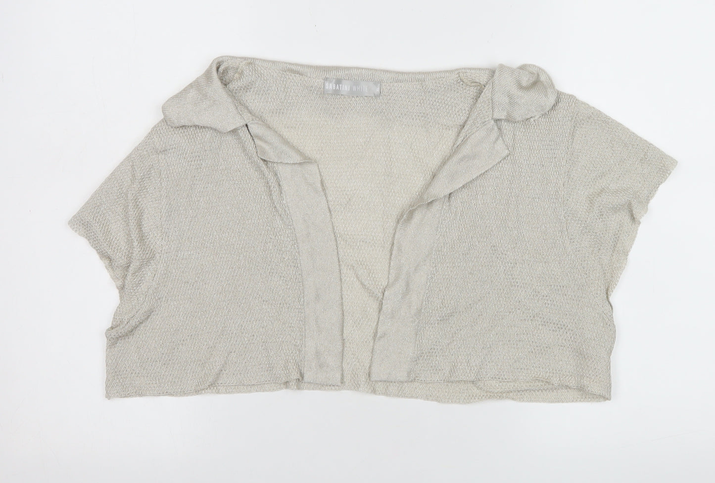 Sabatini White Women's Beige Open Knit Shrug XL