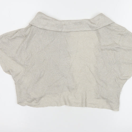 Sabatini White Women's Beige Open Knit Shrug XL