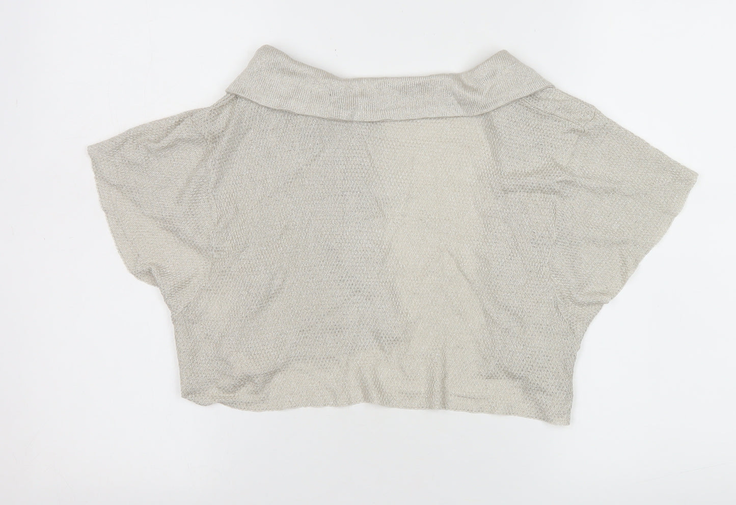 Sabatini White Women's Beige Open Knit Shrug XL