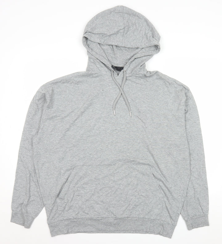 ASOS DESIGN Men’s Grey Pullover Hoodie Size L Regular Fit