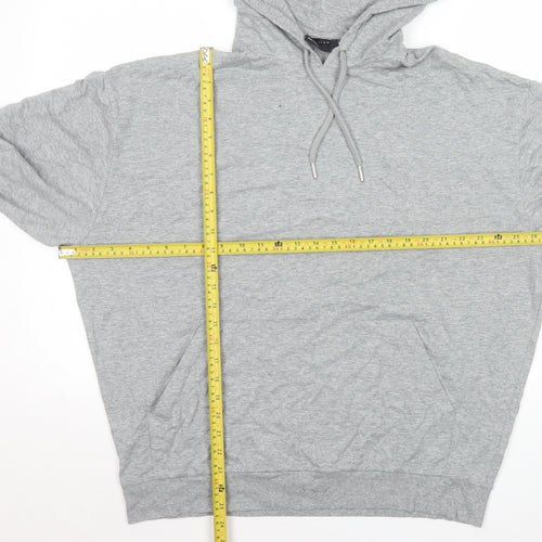 ASOS DESIGN Men’s Grey Pullover Hoodie Size L Regular Fit