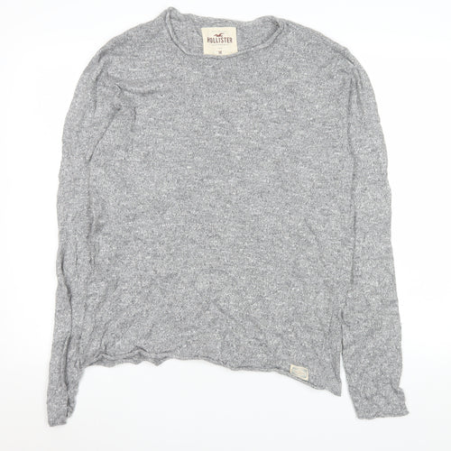 Hollister Men's Grey Medium Crew Neck Knit Pullover Jumper