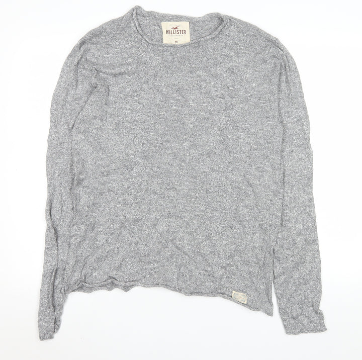 Hollister Men's Grey Medium Crew Neck Knit Pullover Jumper