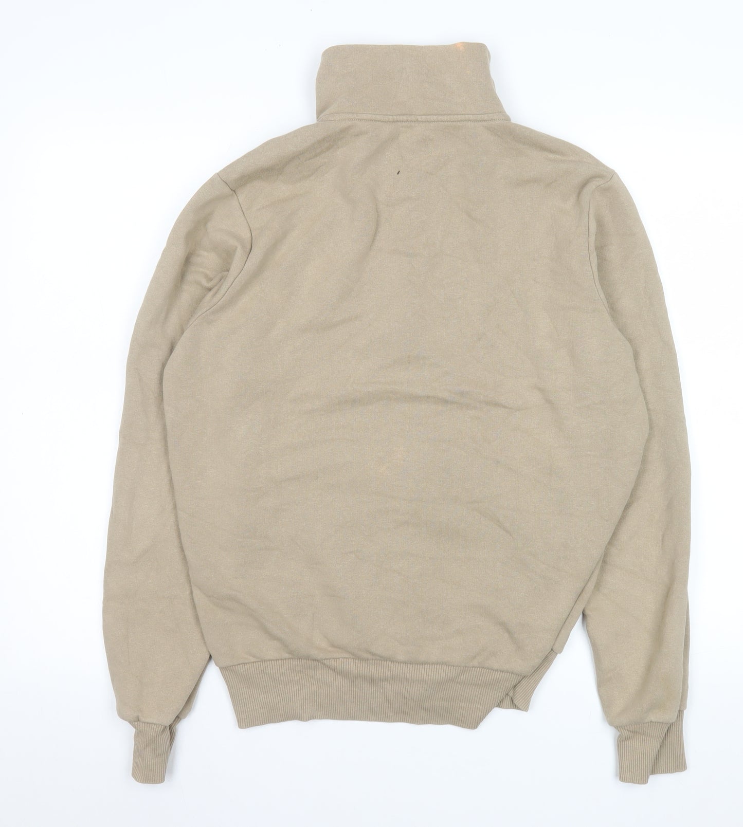 boohooMAN Men's Beige Basic Zip Cotton Jacket Size L