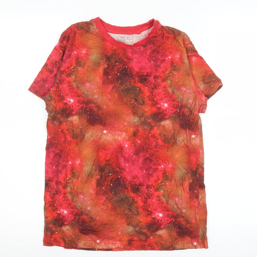 Next Boys Red Space Print 12 Years Cotton Short Sleeve T-Shirt