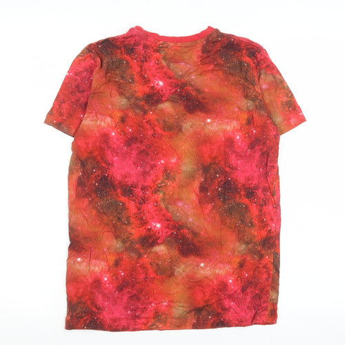 Next Boys Red Space Print 12 Years Cotton Short Sleeve T-Shirt