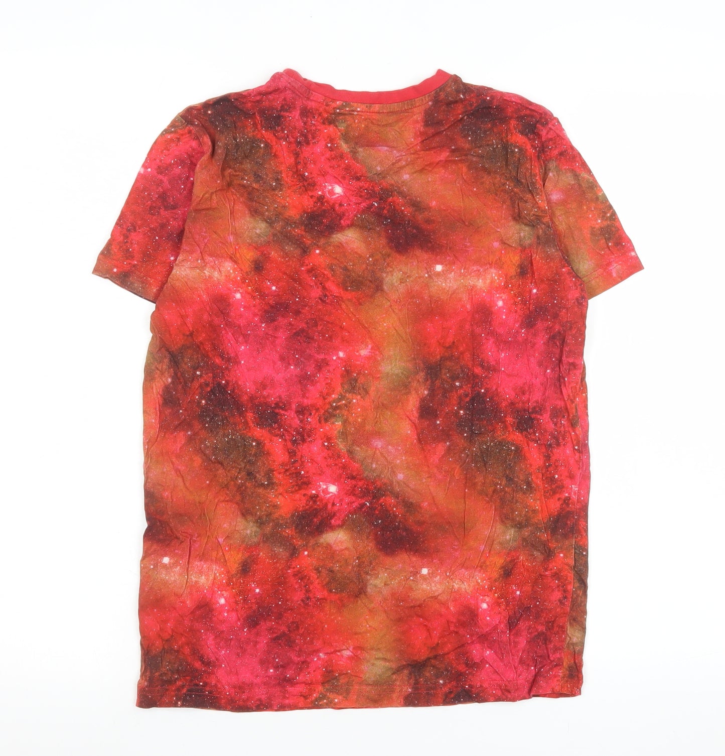 Next Boys Red Space Print 12 Years Cotton Short Sleeve T-Shirt