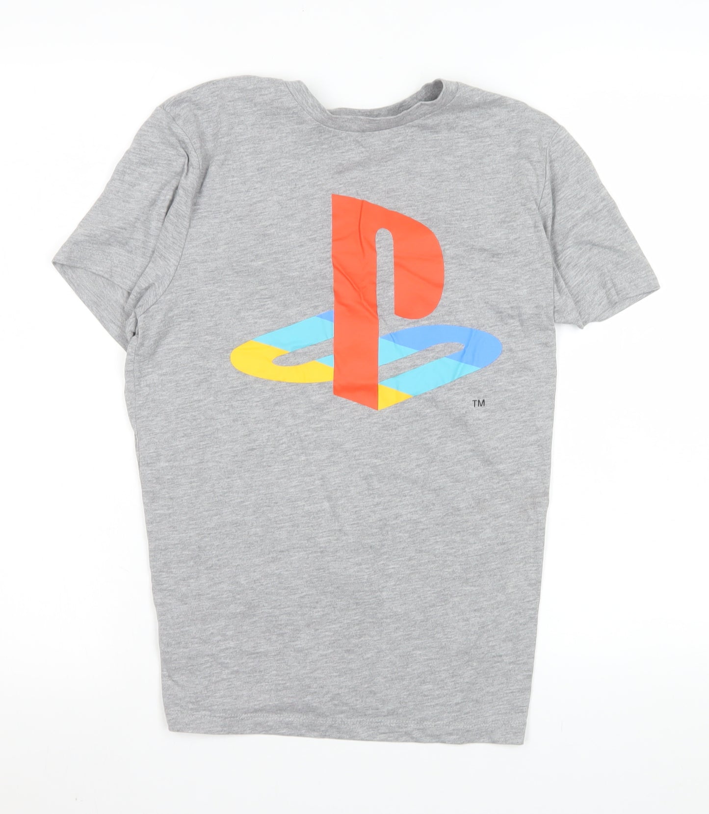Primark Men’s Grey PlayStation Logo Crew Neck T-Shirt Size S