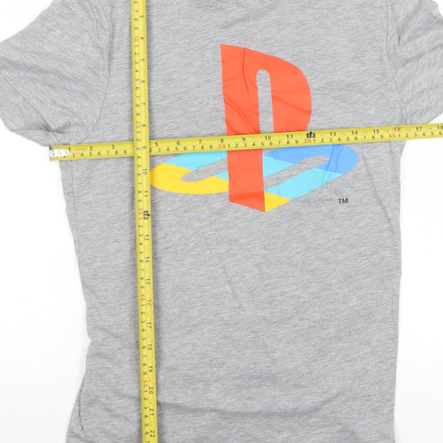 Primark Men’s Grey PlayStation Logo Crew Neck T-Shirt Size S