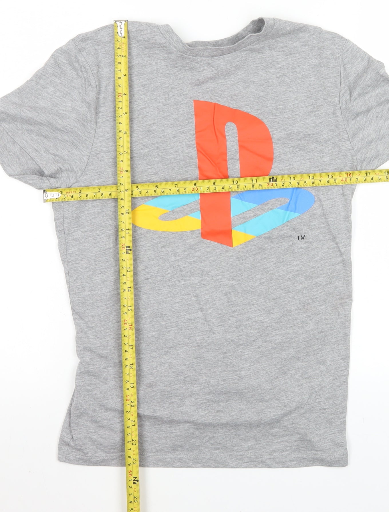 Primark Men’s Grey PlayStation Logo Crew Neck T-Shirt Size S
