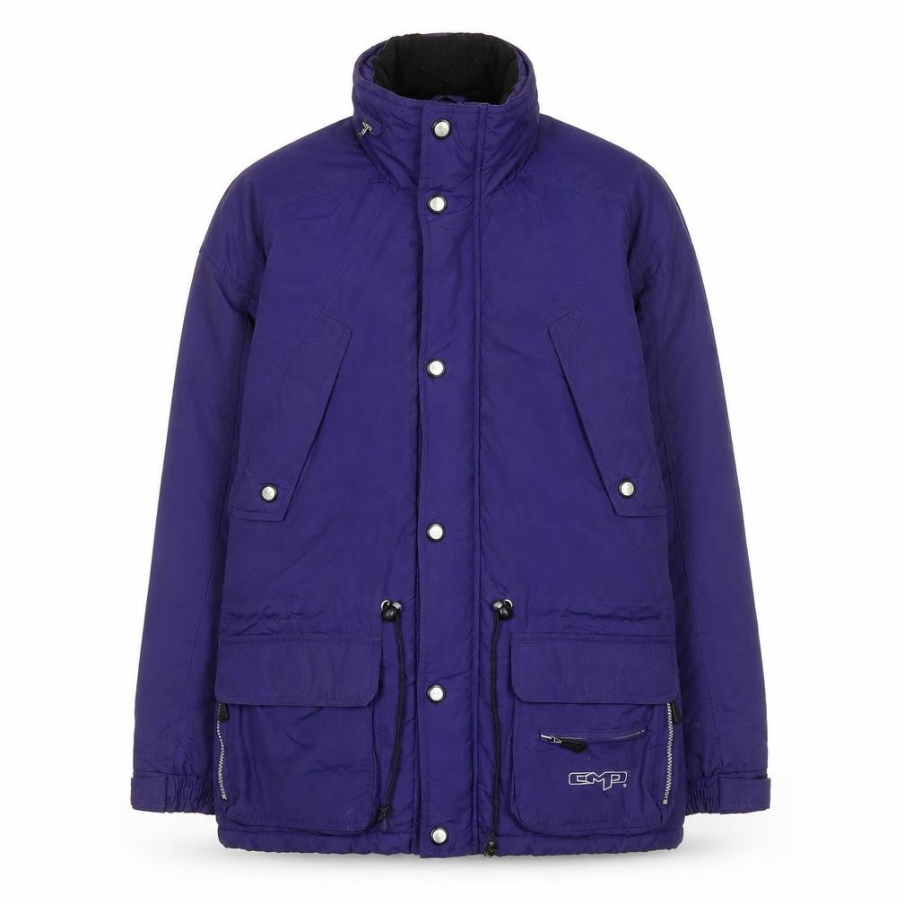 Front view of CMP Men's Purple Waterproof Parka Jacket, size S, Outdoor Insulated