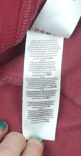 Quechua Women's Red Soft Shell Hooded Jacket Size 14