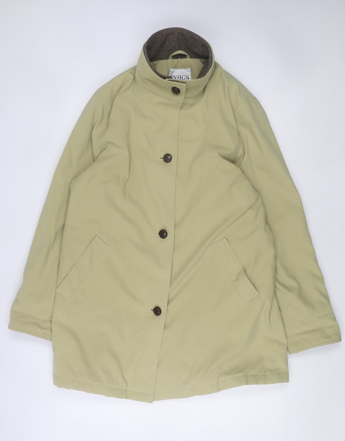 Ensign Collection Womens Beige Size 12 Mid-Length Waterproof Jacket
