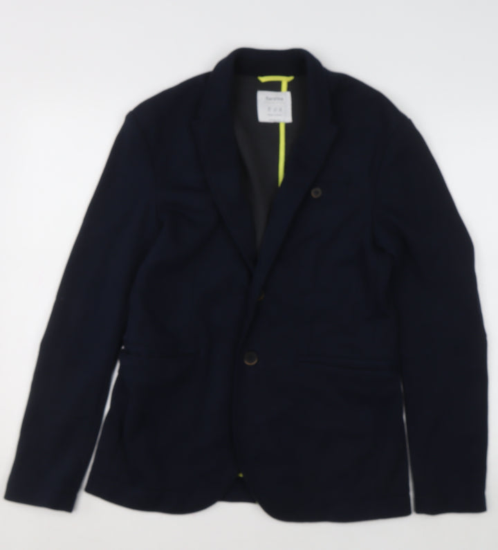 Bershka Women's Blue Blazer Jacket Size 10 Regular Fit