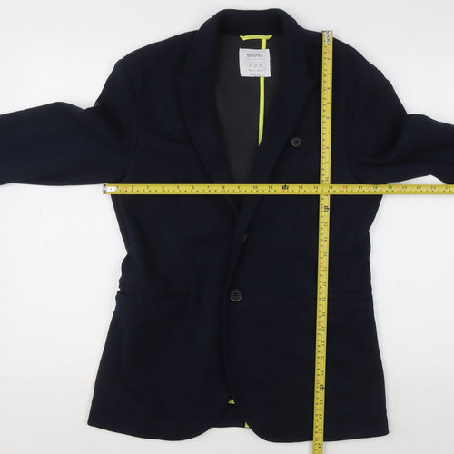 Bershka Women's Blue Blazer Jacket Size 10 Regular Fit
