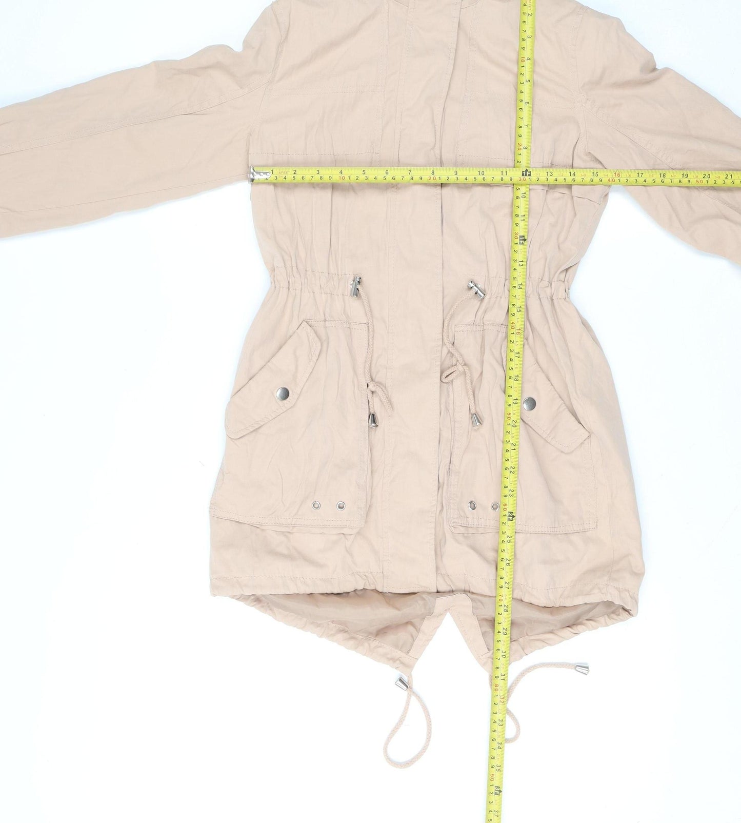 Atmosphere Women’s Beige Hooded Parka Jacket Size 6