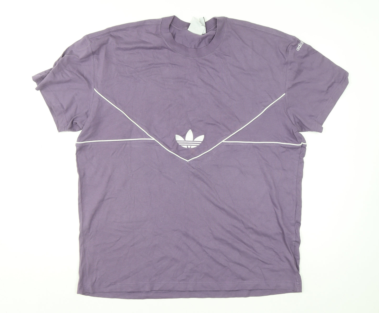 Adidas Men's Purple XL Cotton Crew Neck T-Shirt
