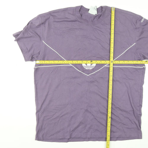 Adidas Men's Purple XL Cotton Crew Neck T-Shirt