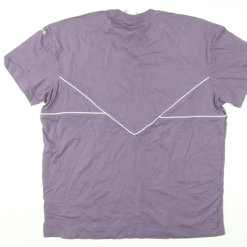 Adidas Men's Purple XL Cotton Crew Neck T-Shirt