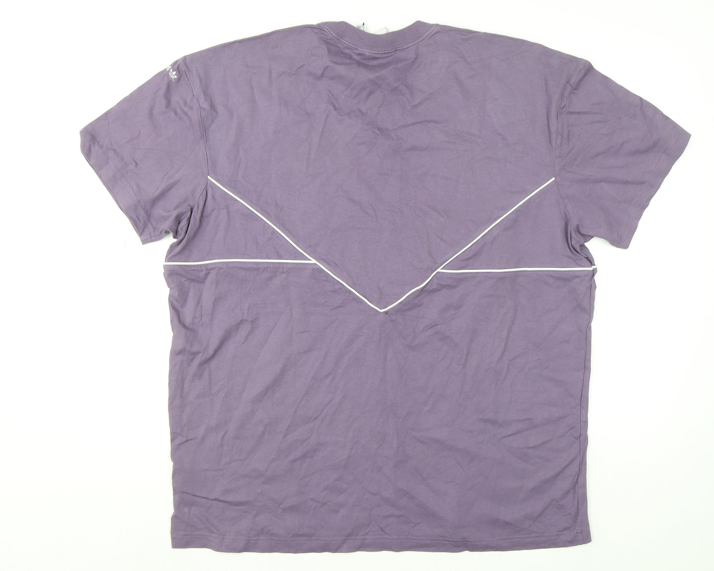 Adidas Men's Purple XL Cotton Crew Neck T-Shirt