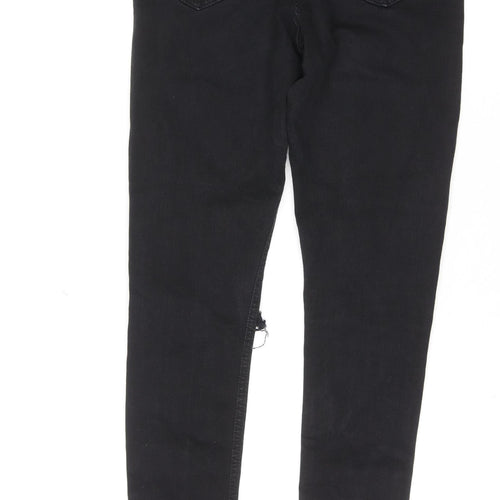 HERA Women's Black Distressed Skinny Jeans L Stretch Denim