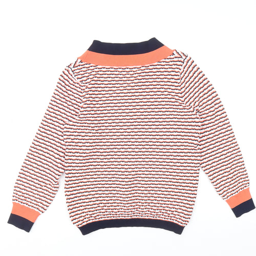 Savida Women's Multicoloured Striped V-Neck Knit Jumper Size 12