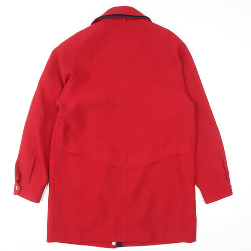 David Barry Women’s Red Mid-Length Rain Coat Size 10 Waterproof