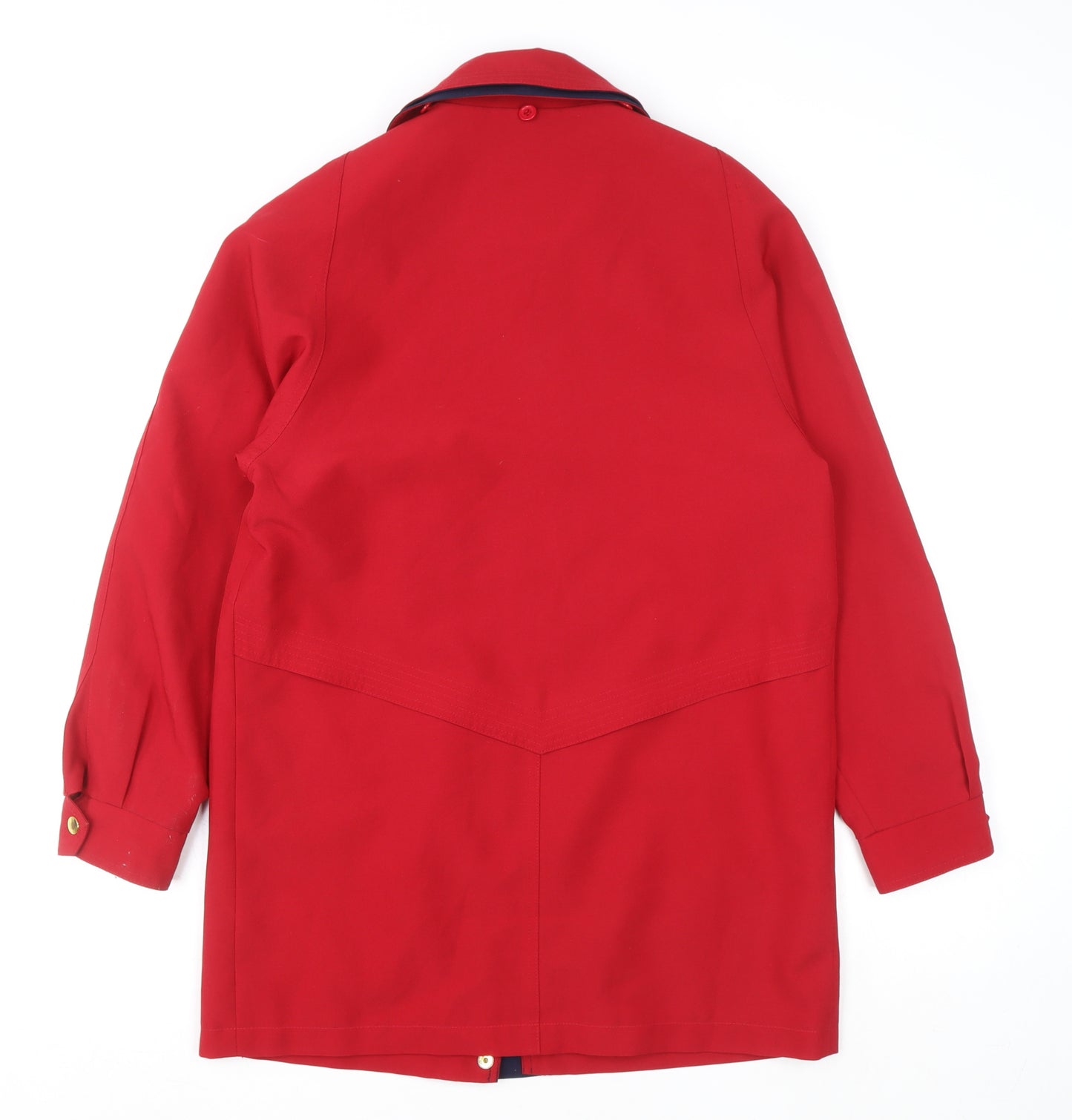 David Barry Women’s Red Mid-Length Rain Coat Size 10 Waterproof
