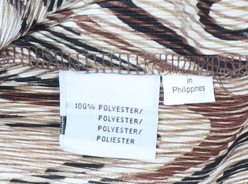 Belle Surprise Women’s Beige Geometric Sleeveless Blouse Size L