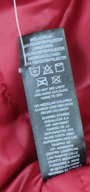 Dunnes Women Red Hooded Mid-Length Rain Coat Jacket Size 12