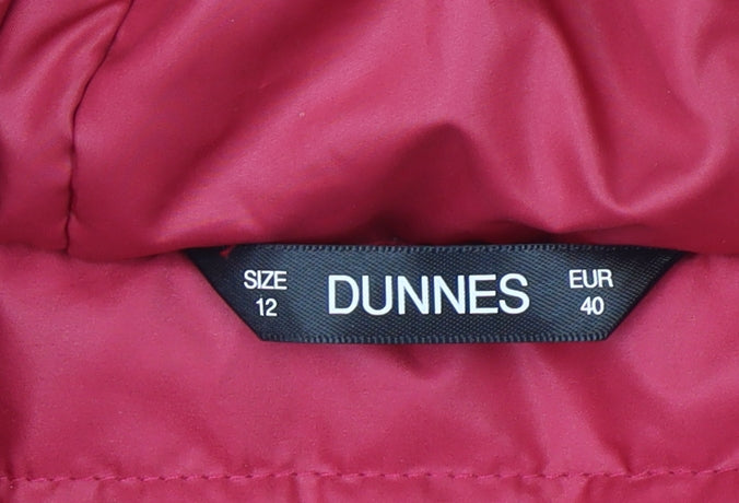 Dunnes Women Red Hooded Mid-Length Rain Coat Jacket Size 12