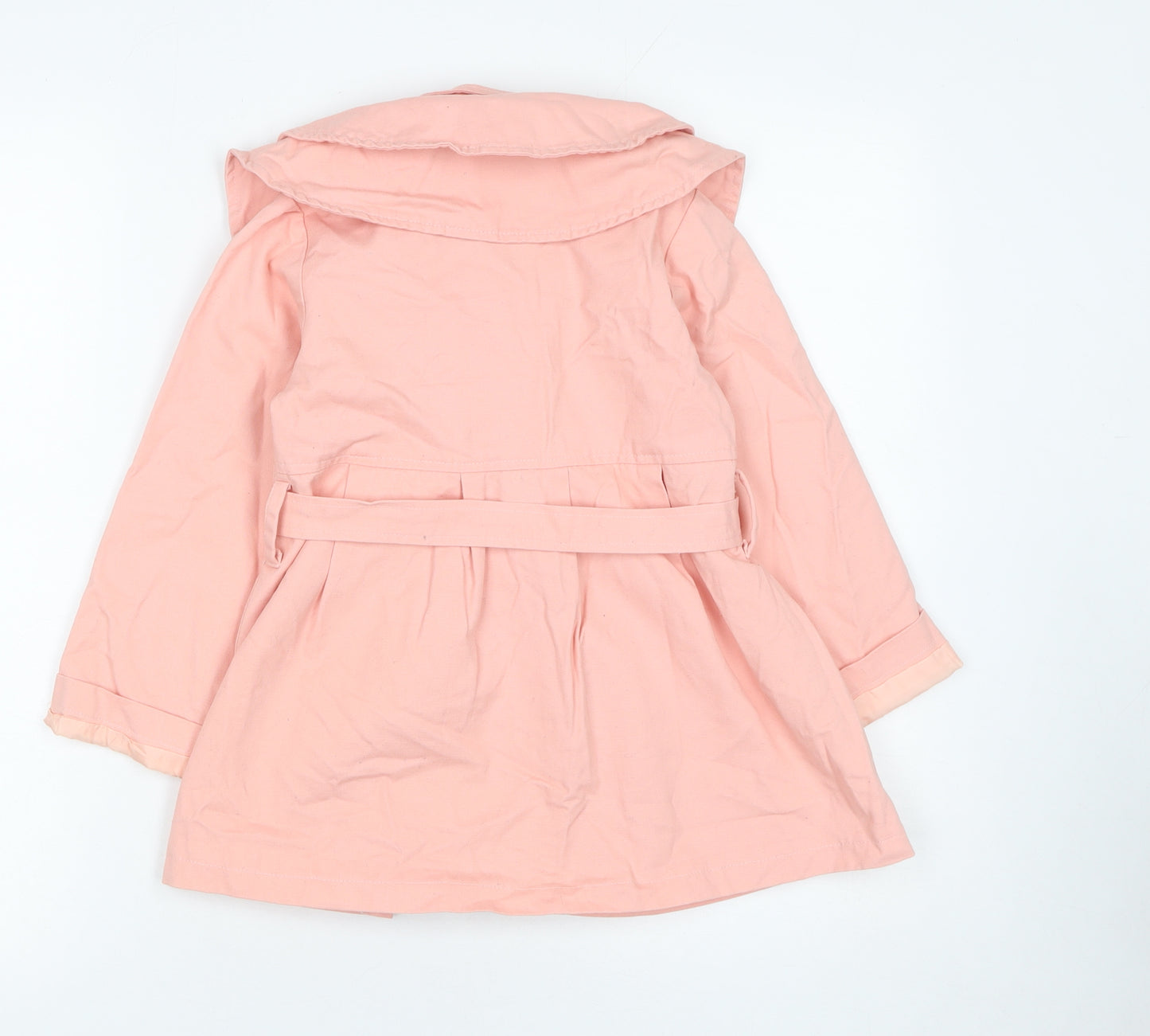Qingdao WWCX Girls Pink Cotton Linen Belted Trench Coat Age 13 Years