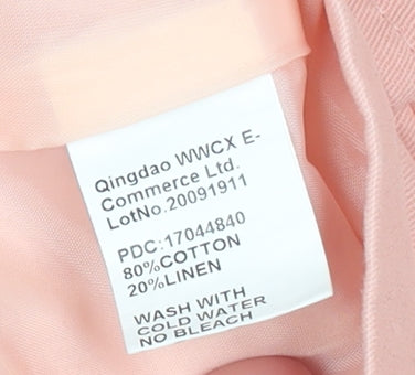 Qingdao WWCX Girls Pink Cotton Linen Belted Trench Coat Age 13 Years