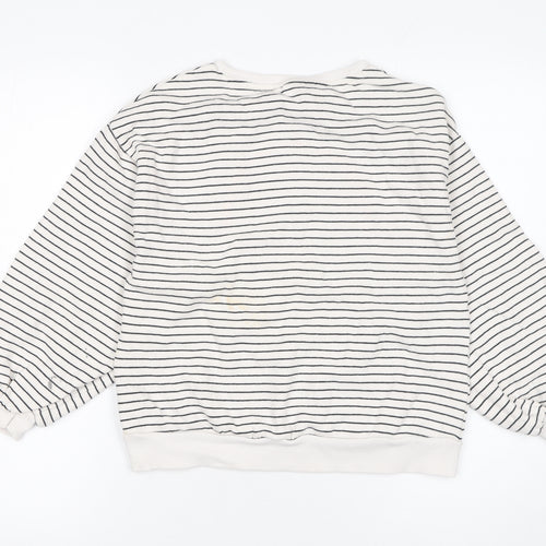 Next Girls Beige Striped Sequin Pullover Sweatshirt 11 Years 146cm