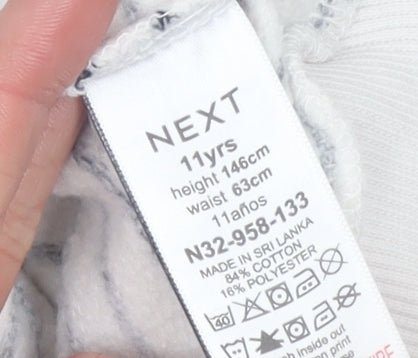 Next Girls Beige Striped Sequin Pullover Sweatshirt 11 Years 146cm