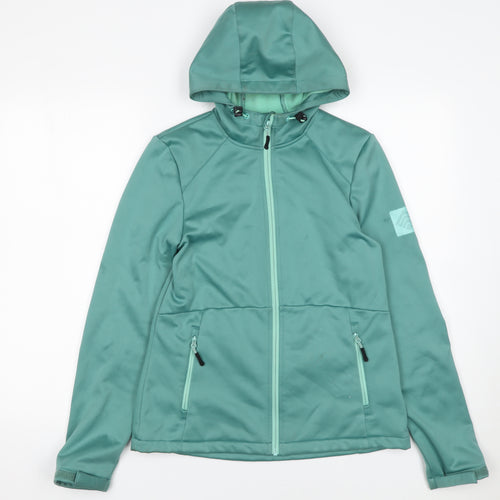 Crivit Women Green Softshell Hooded Jacket Size M