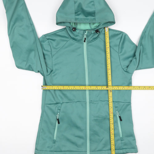 Crivit Women Green Softshell Hooded Jacket Size M