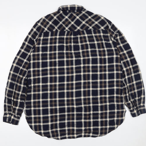 Dunnes Women's Blue Check Long Sleeve Button-Up Shirt Size 14