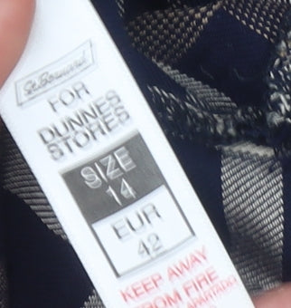 Dunnes Women's Blue Check Long Sleeve Button-Up Shirt Size 14