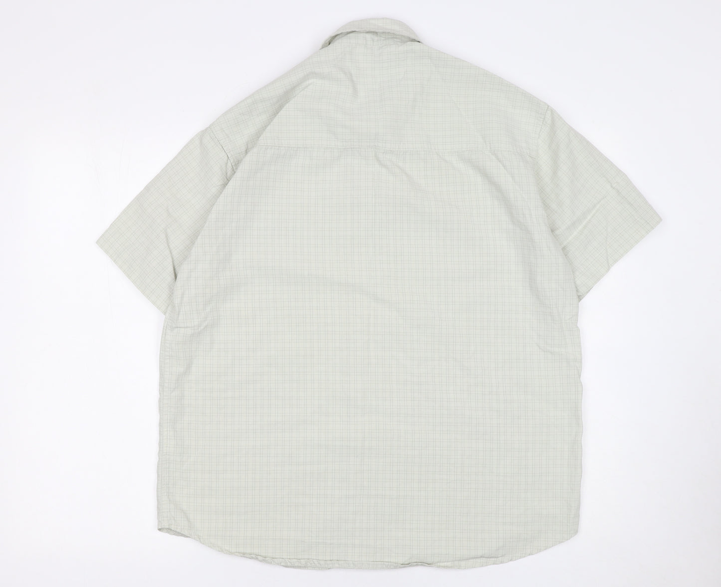 Wrangler Men's Grey Check Short Sleeve Button-Up Shirt M