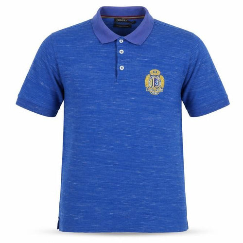 Diners Men's Blue Organic Cotton Short Sleeve Polo Shirt M