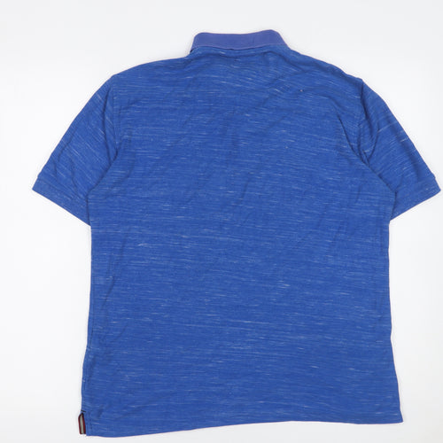 Diners Men's Blue Organic Cotton Short Sleeve Polo Shirt M
